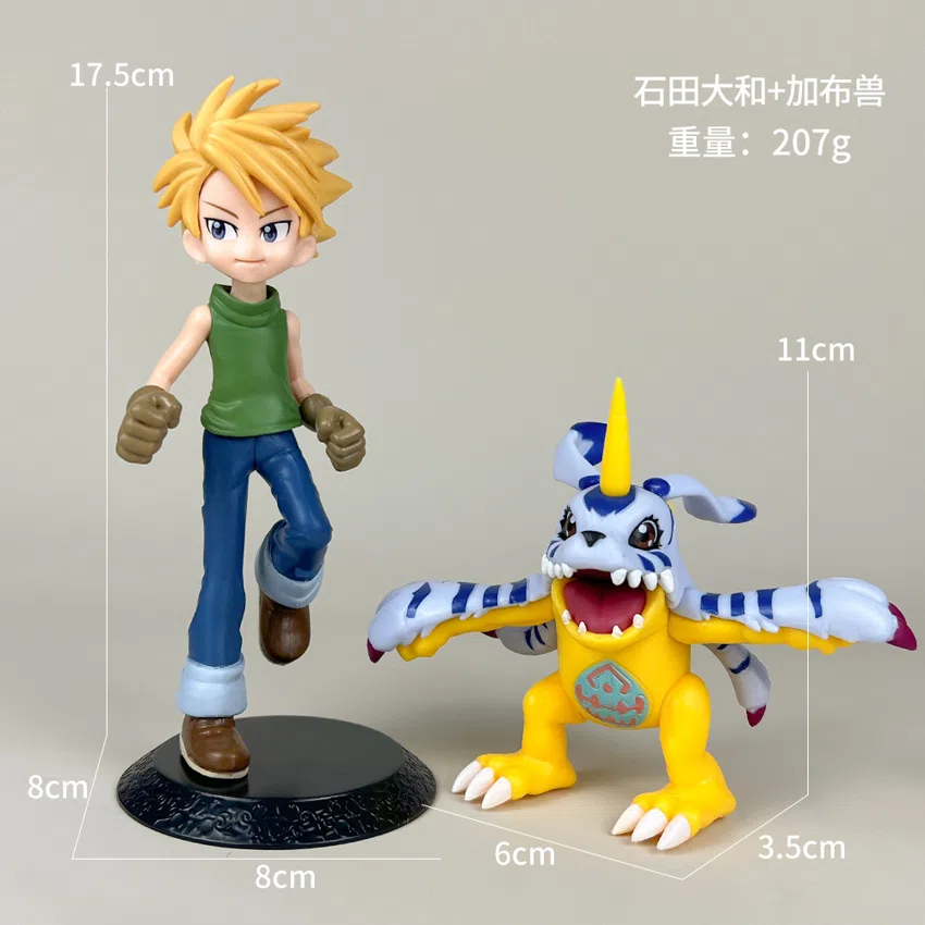 Pikachu Pokémon Figurines Yamato + Gabumon Figurine with Black Base