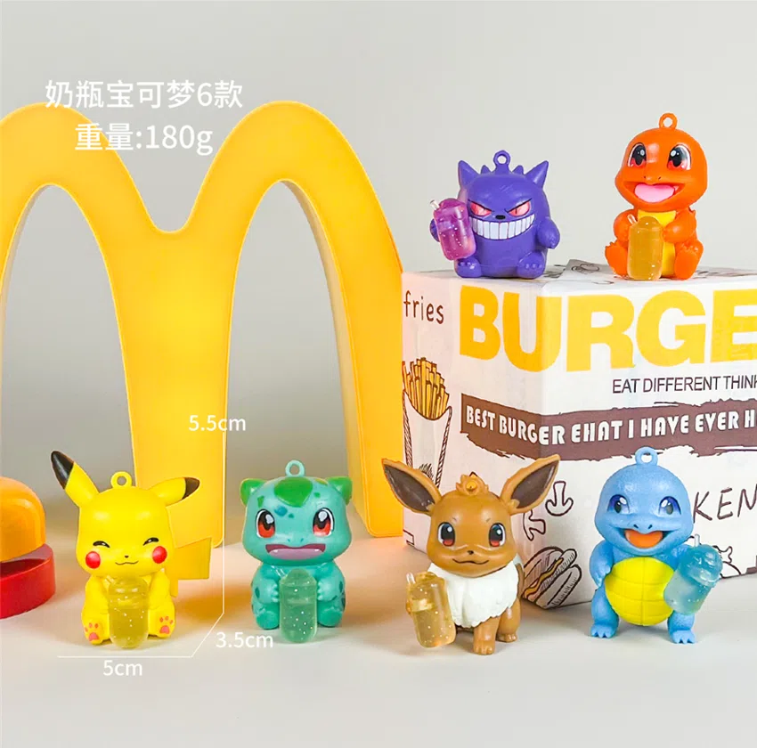 Pikachu Pokémon Figure Baby Bottle Pokémon 6pcs