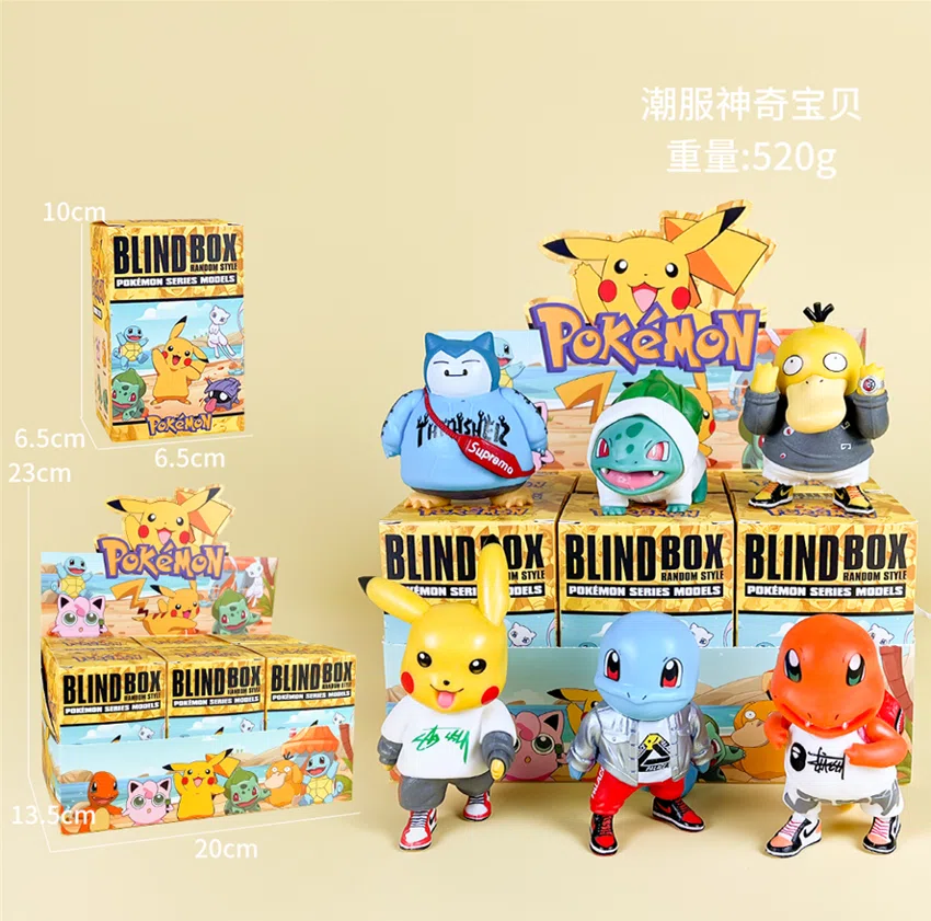 Pikachu Pokémon Figure Trendy Clothes Pokémon 6pcs