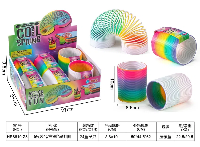 6-pack Taiwan/white two-color rainbow rings