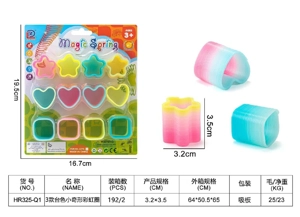 3 pastel-colored small odd-shaped rainbow rings