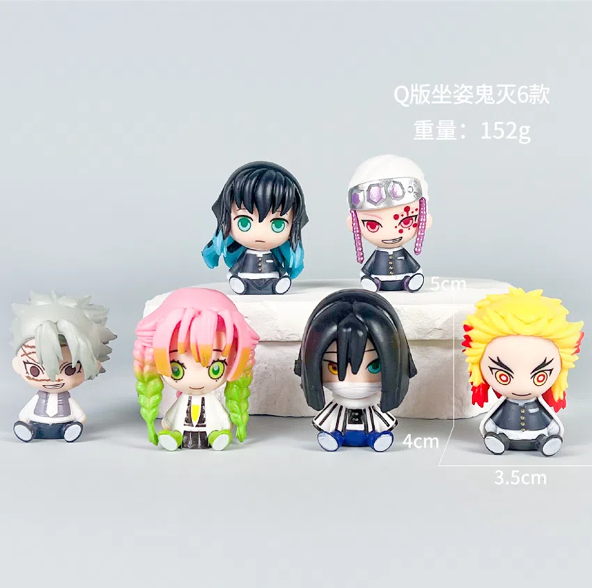 Demon Slayer figure Q version seated demon slayer 6 models