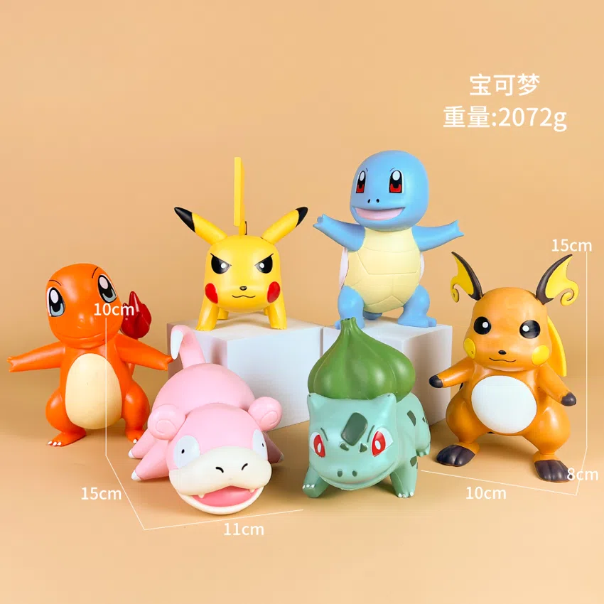 Pikachu Pokémon Figurines Large Pokémon Figurines 6 Pieces