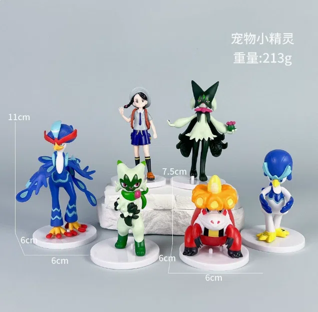 Pikachu Pokémon Figure Scale World Pokémon 6pcs