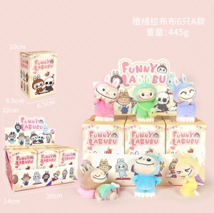 Labubu Figurine Flocked Labubu A Set 6 Pieces