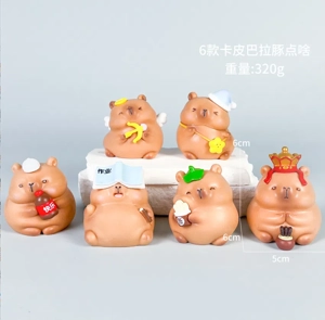 What are the 6 types of Capybara figurines?