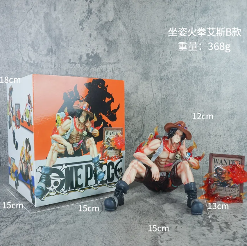 One Piece Figurine Sitting Fire Fist Ace B Version