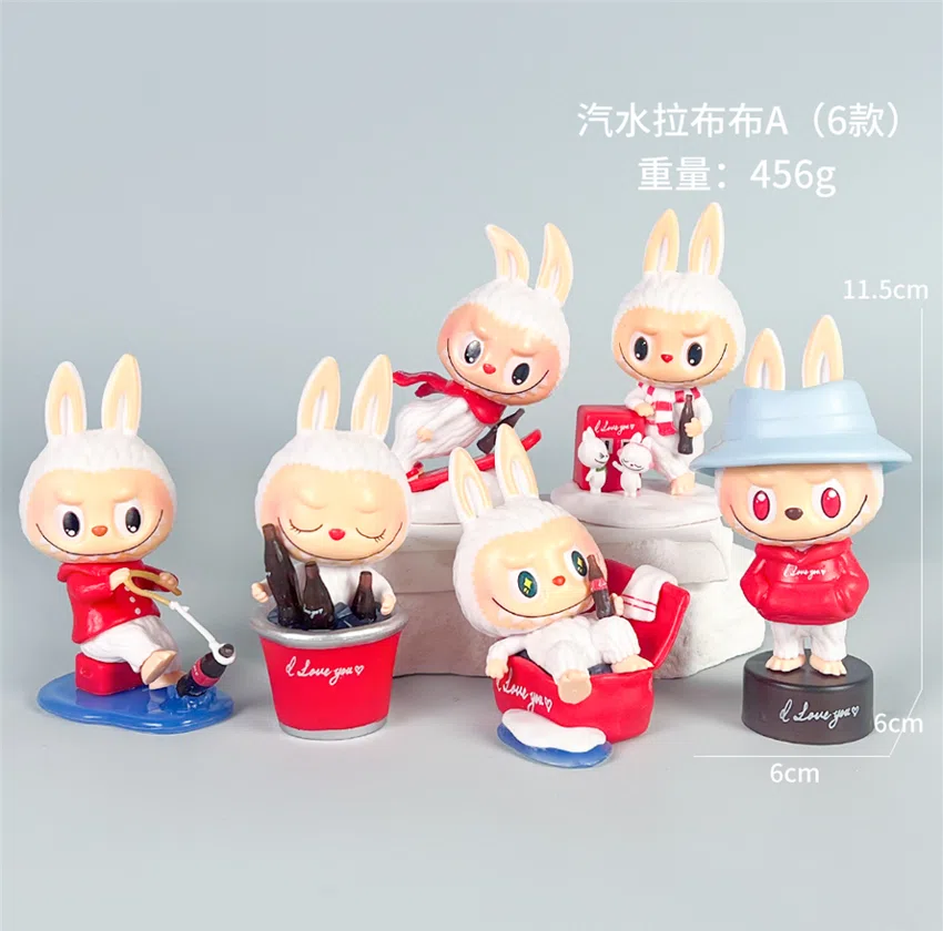Labubu Figurine Soda Labubu 6 Pieces