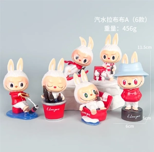 Labubu Figurine Soda Labubu 6 Pieces