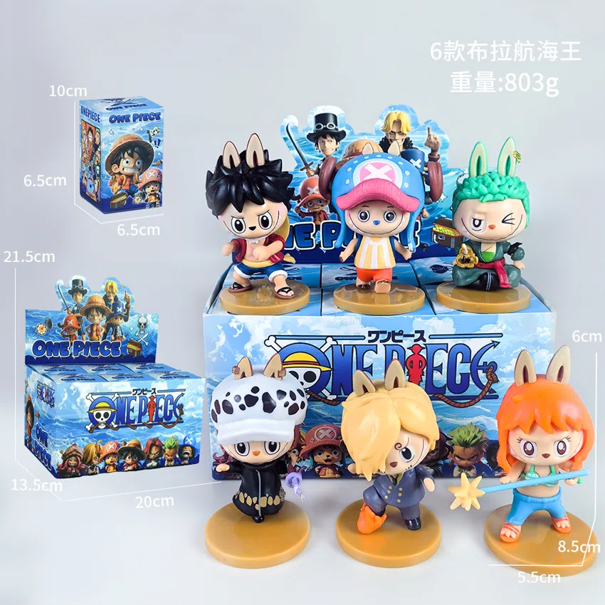 One Piece Figurine Labubu COS One Piece 6 Pieces