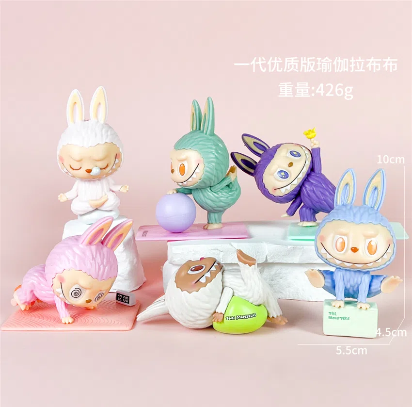 Labubu Figurine First Generation Premium Yoga Labubu 6 Pieces