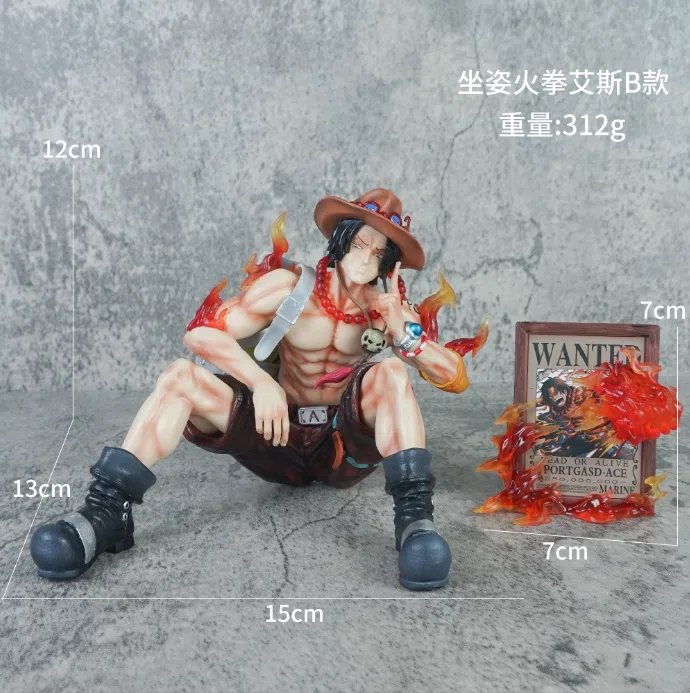 One Piece Figurine Sitting Fire Fist Ace B Version