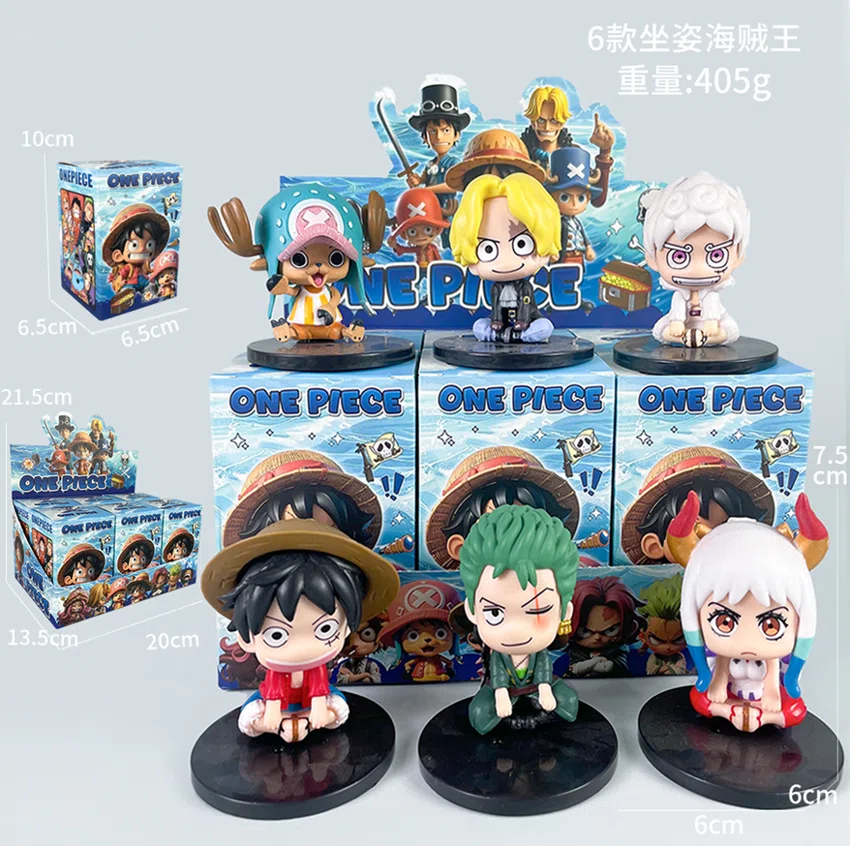 One Piece Figurine Q-version Sitting B Style 6 Pieces