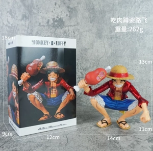 One Piece Meat-Eating Squatting Luffy Figurine