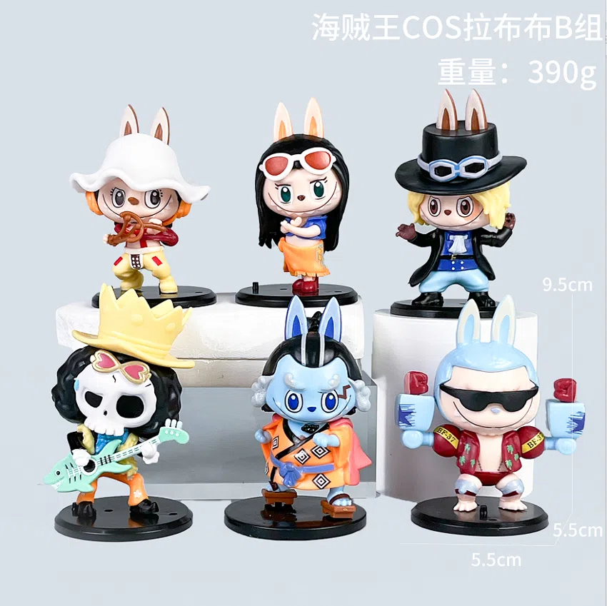 One Piece Figurine One Piece COS Labubu Group B 6 Pieces