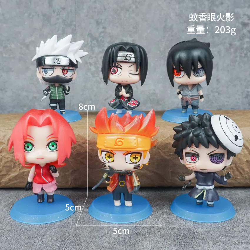 Naruto Figures 6-piece Set with Blue Base