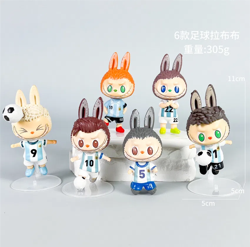 Labubu Figurine Soccer Labubu 6 Pieces