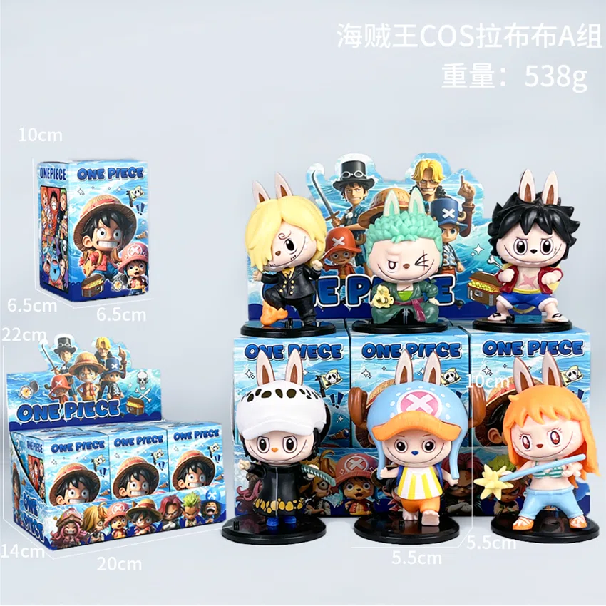One Piece Figurine One Piece COS Labubu Group A 6 Pieces
