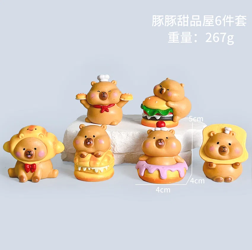 Capybara figure pig pig dessert house 6 types