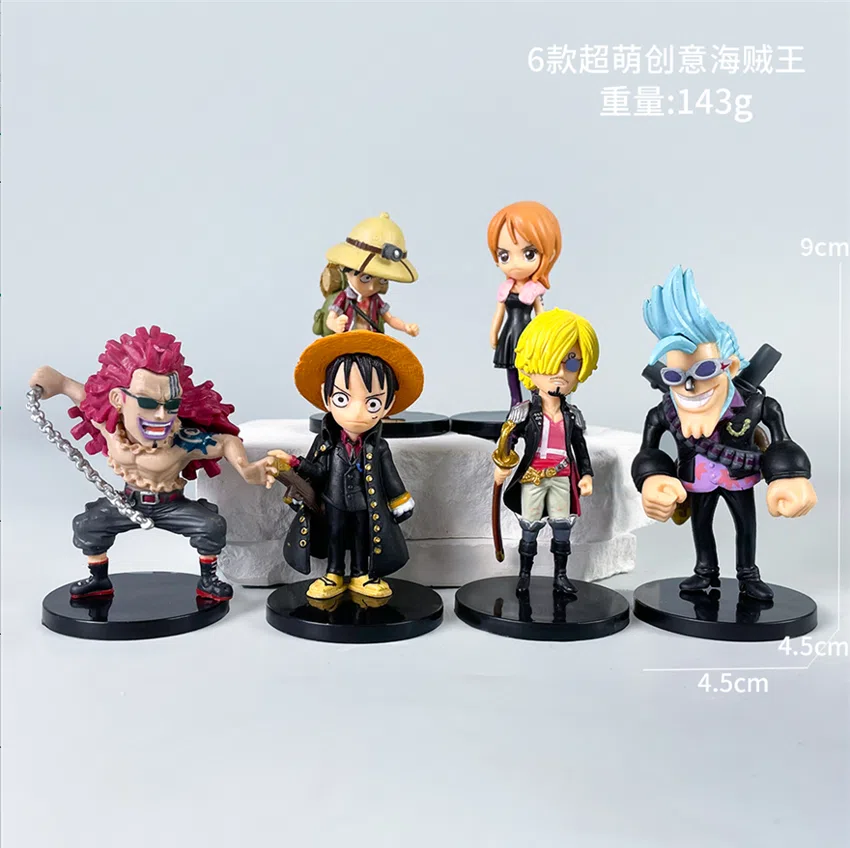One Piece Figurine Super Cute Creative One Piece 6 Pieces