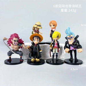 One Piece Figurine Super Cute Creative One Piece 6 Pieces