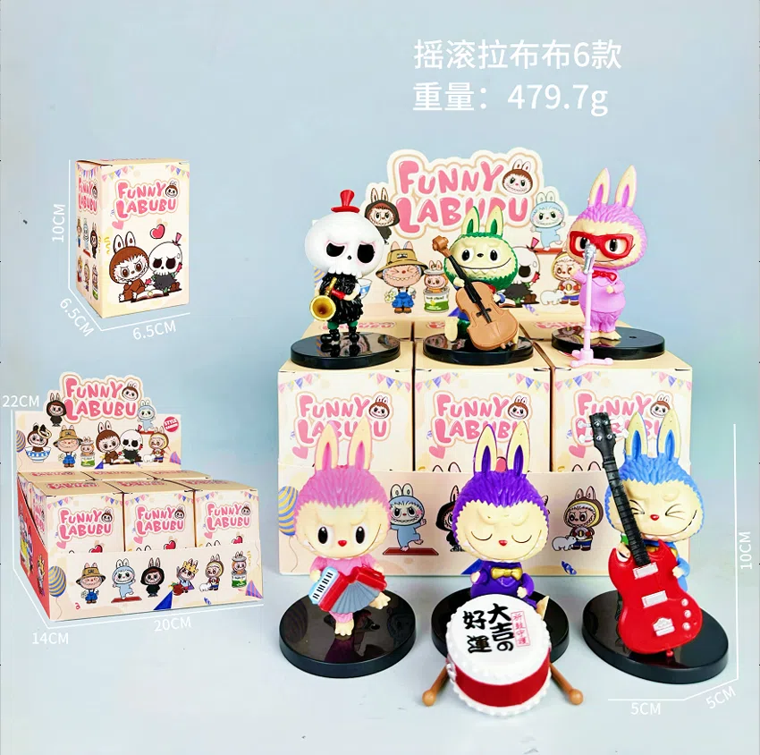 Labubu Figurine Rock Labubu 6 Pieces