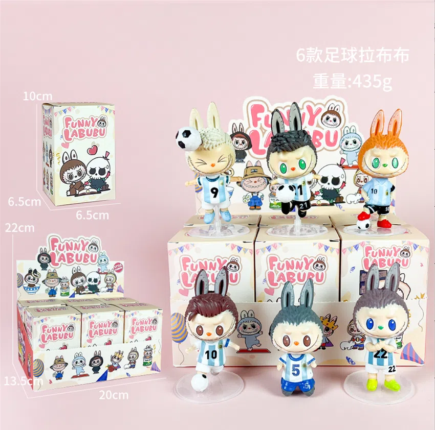 Labubu Figurine Soccer Labubu 6 Pieces