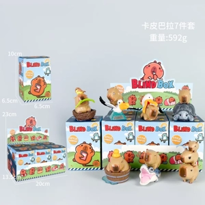 7 capybara figurines