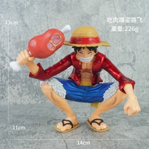 One Piece Meat-Eating Squatting Luffy Figurine