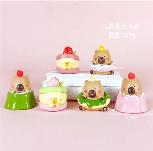 Capybara figure refreshments and 6 types of Kappi