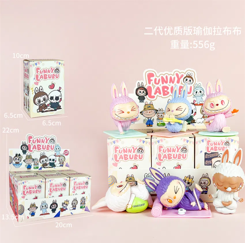 Labubu Figurine Second Generation Premium Yoga Labubu 6 Pieces