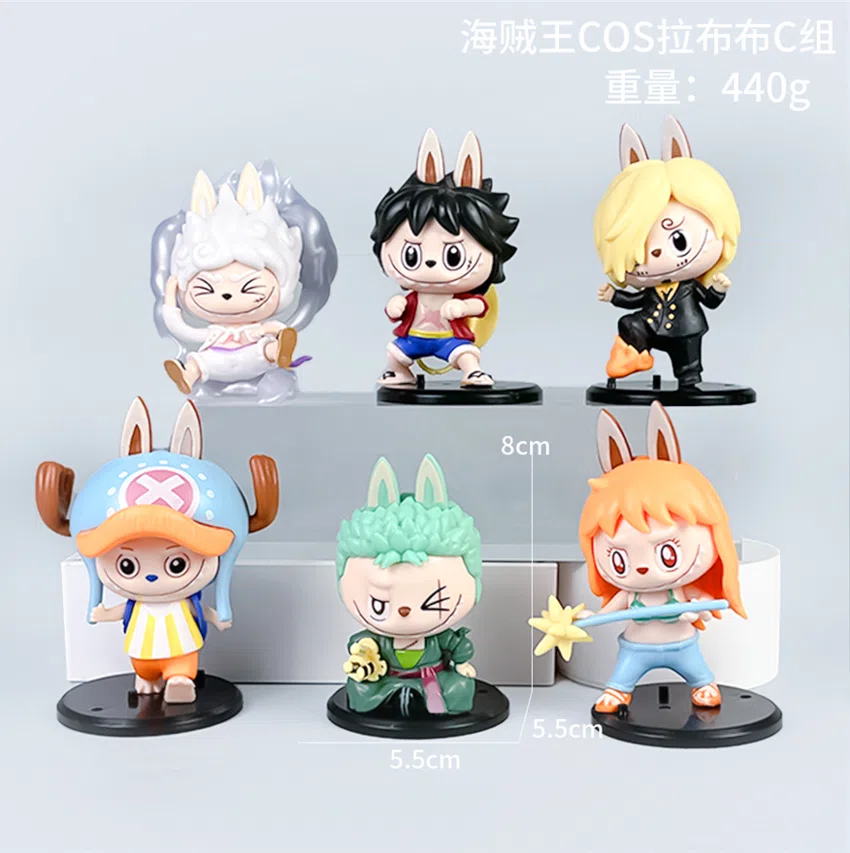 One Piece Figurine One Piece COS Labubu Group C 6 Pieces