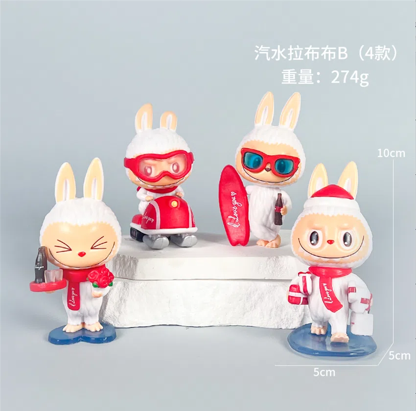 Labubu Figurine Soda Labubu 4 Pieces