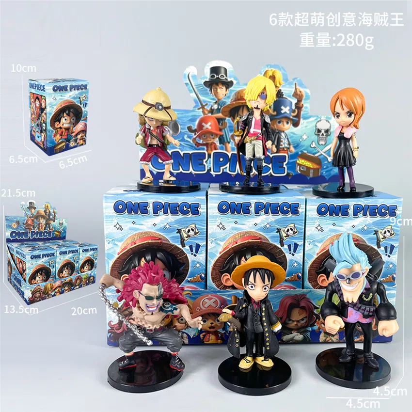 One Piece Figurine Super Cute Creative One Piece 6 Pieces