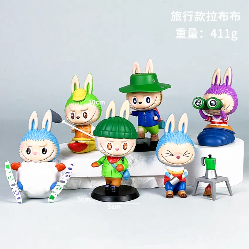 Labubu Figurine Travel Labubu 6 Pieces