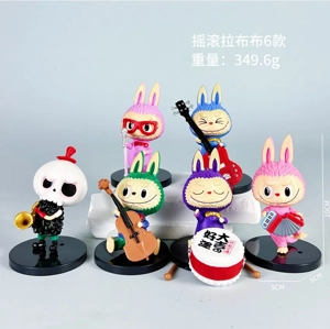 Labubu Figurine Rock Labubu 6 Pieces