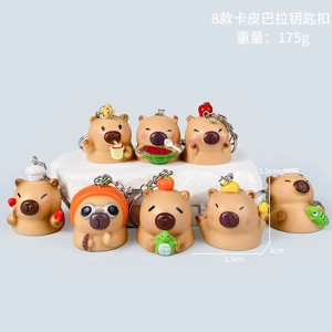 8 types of Capybara figurines Capybara keychains