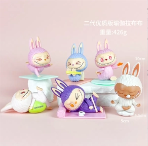 Labubu Figurine Second Generation Premium Yoga Labubu 6 Pieces