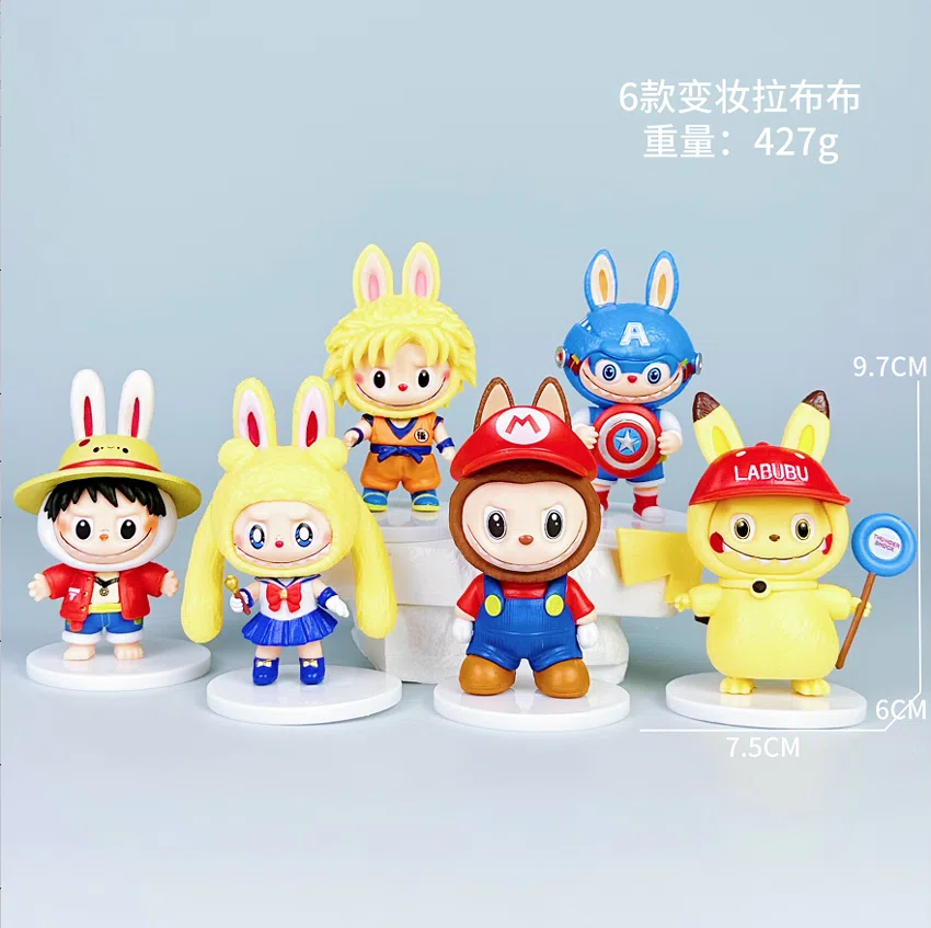 Labubu Figurine Transforming Labubu 6 Pieces