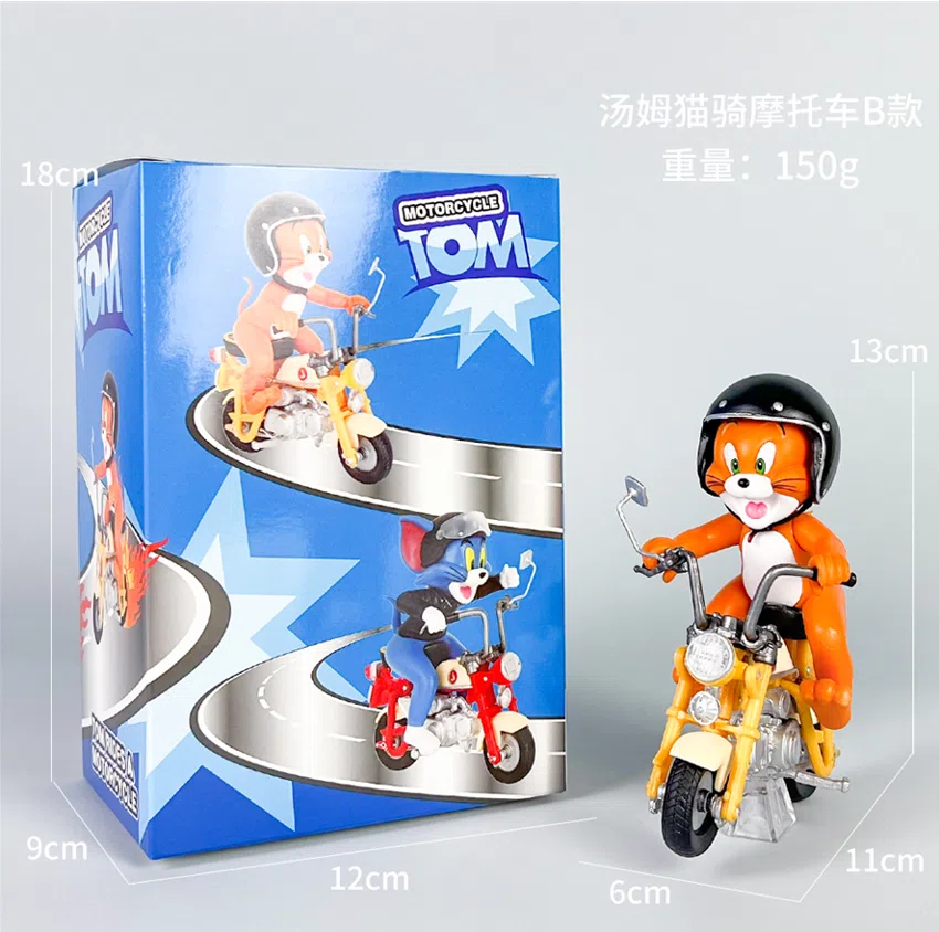 Tom and Jerry Figurines Jerry Mouse Riding Motorcycle