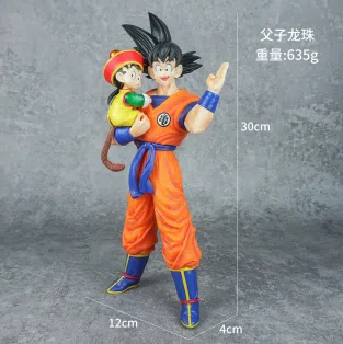 Dragon Ball Wukong father and son hold a figurine