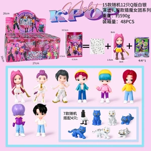 Demon Hunting Girl Squad Figure Chibi Boys and Girls White Silver Performance Costume Blind Box 12 Pieces