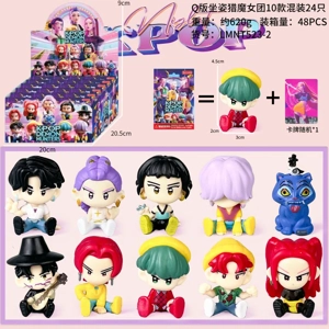 Demon Hunting Girl Squad Figure Chibi Sitting Blind Bag plus Cards Mixed Set 24 Pieces