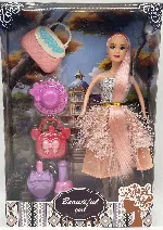 11.5-inch solid thigh long ponytail fashionable Barbie doll with fashionable bag hat perfume bottle 11.5-inch Barbie princess doll Barbie set long hair princess Barbie accessories