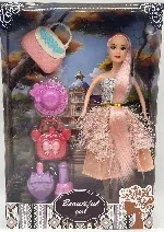 11.5-inch solid thigh long ponytail fashionable Barbie doll with fashionable bag hat perfume bottle 11.5-inch Barbie princess doll Barbie set long hair princess Barbie accessories