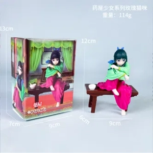 Medicine Shop Girl Figurine, Sitting Pose, Rose Cat