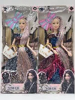 11.5-inch 9-joint evening dress long ponytail fashionable Barbie doll two-color mix with fashionable bag hairpin