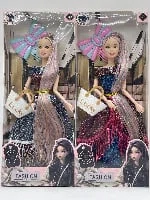 11.5-inch 9-joint evening dress long ponytail fashionable Barbie doll two-color mix with fashionable bag hairpin