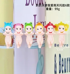 Pampam Angel Face-Support I Love Rainy Days Series Figurines 6 pieces