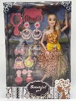 11.5-inch 11-joint long ponytail fashionable Barbie doll with fashionable earrings comb perfume set